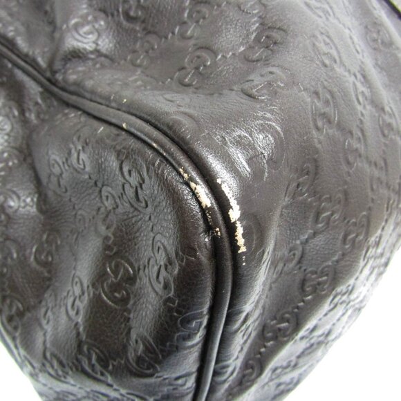 GUCCI Authentic Brown Leather Boston Bag - Picture 7 of 15